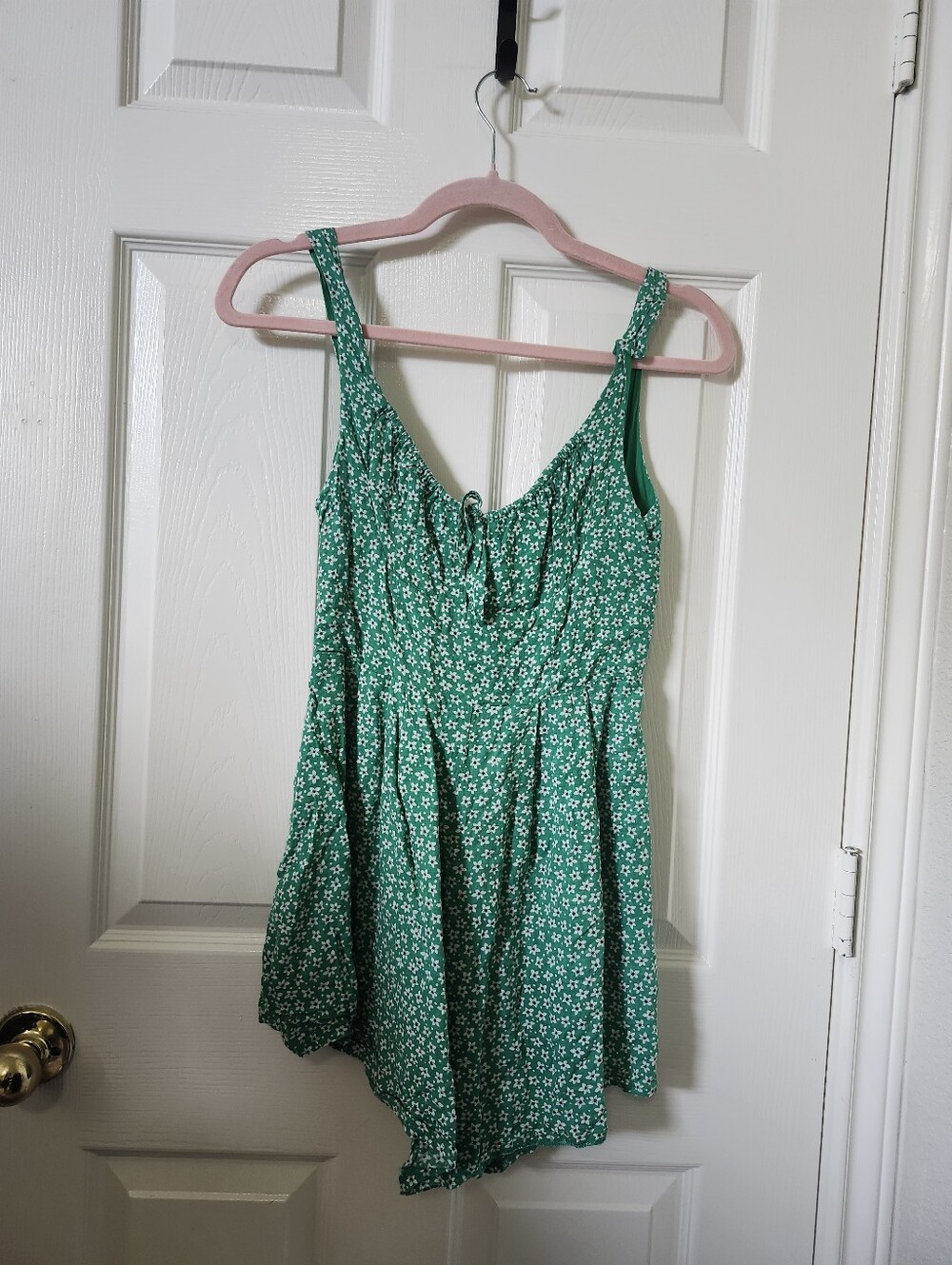Princess Polly Green Floral Tie-Front Romper